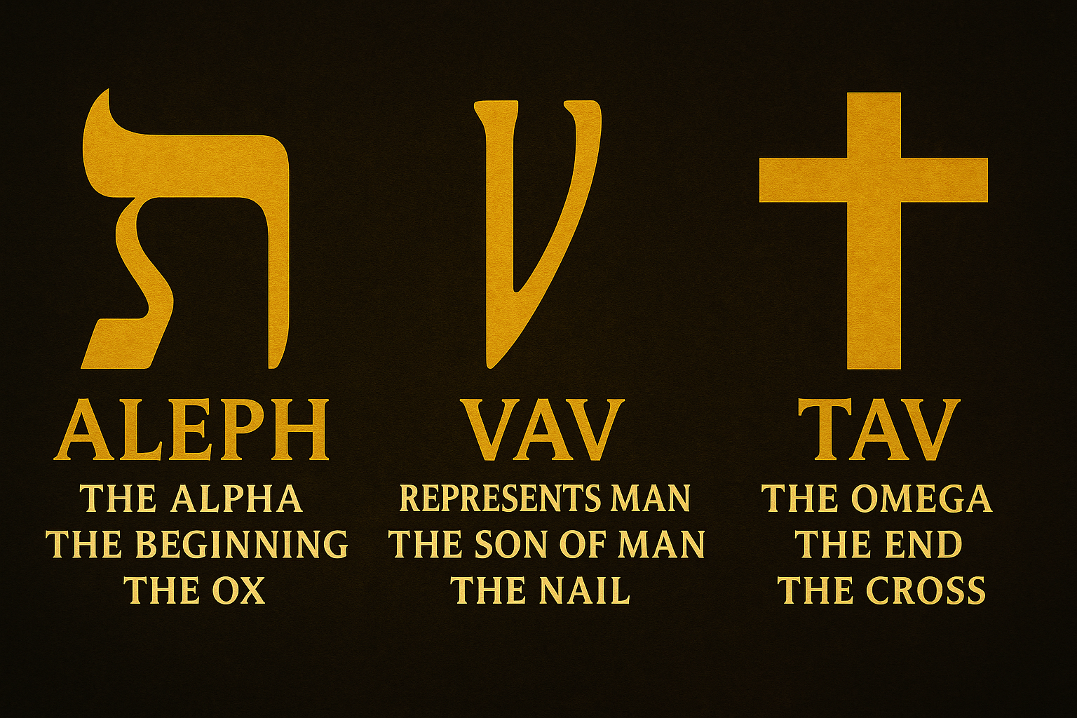 Jesus as the Aleph, Vav, Tav - Sign. Genesis 1:14
