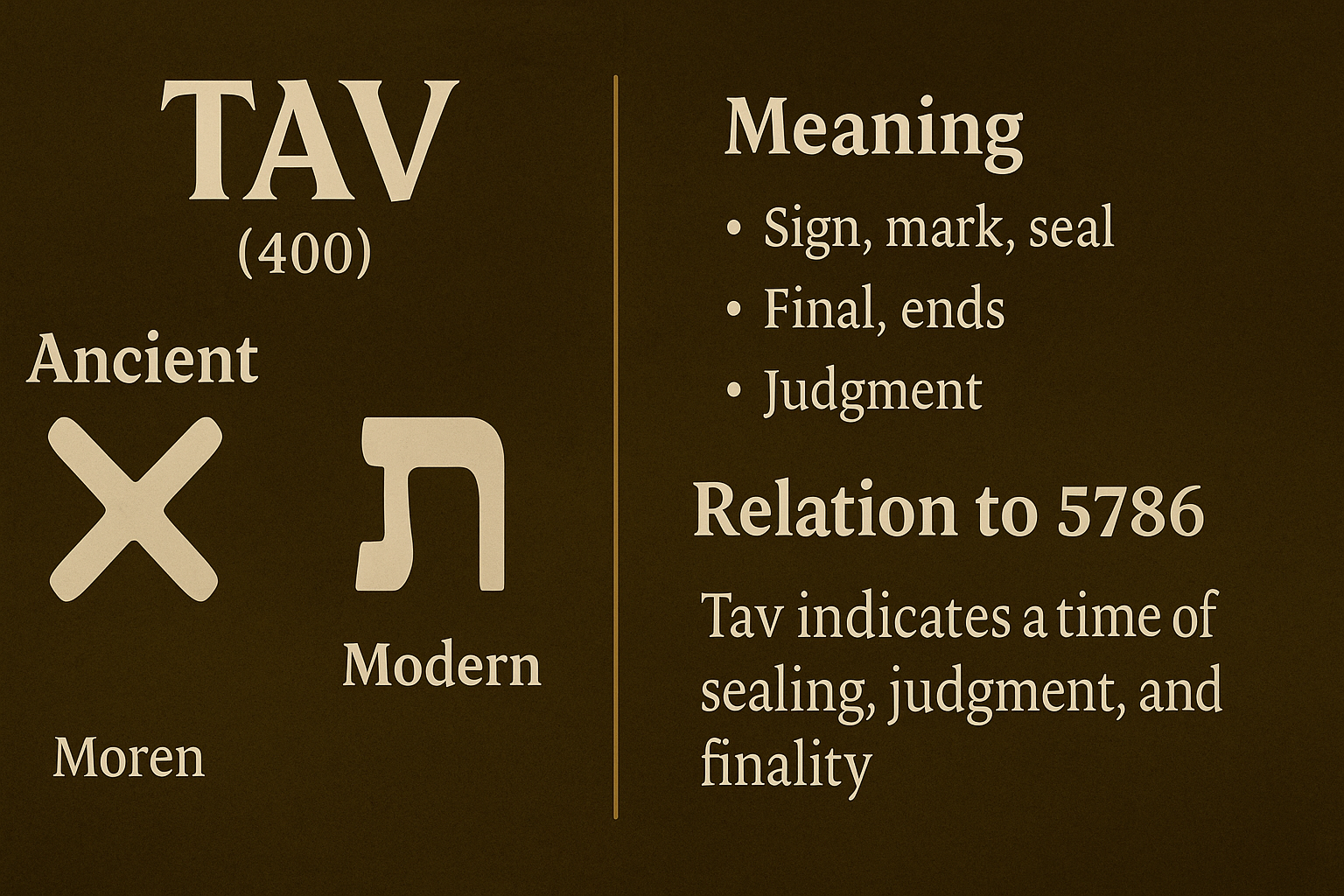 Hebrew Letter TAV