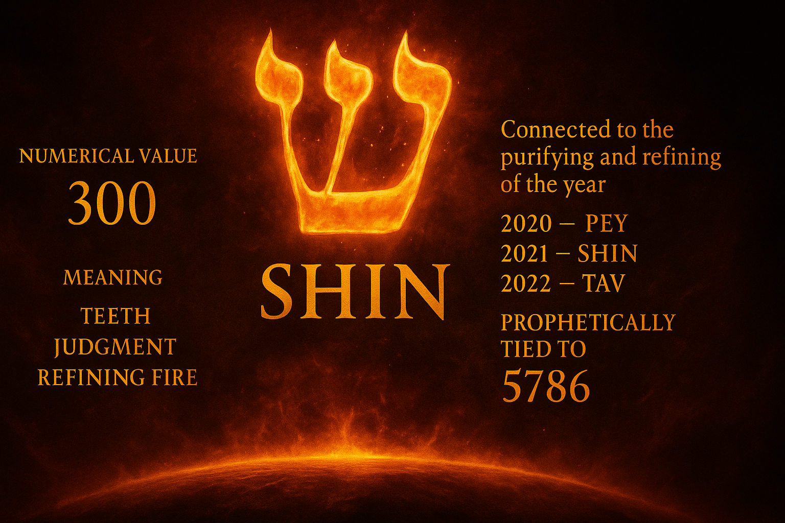 Hebrew Letter SHIN 300