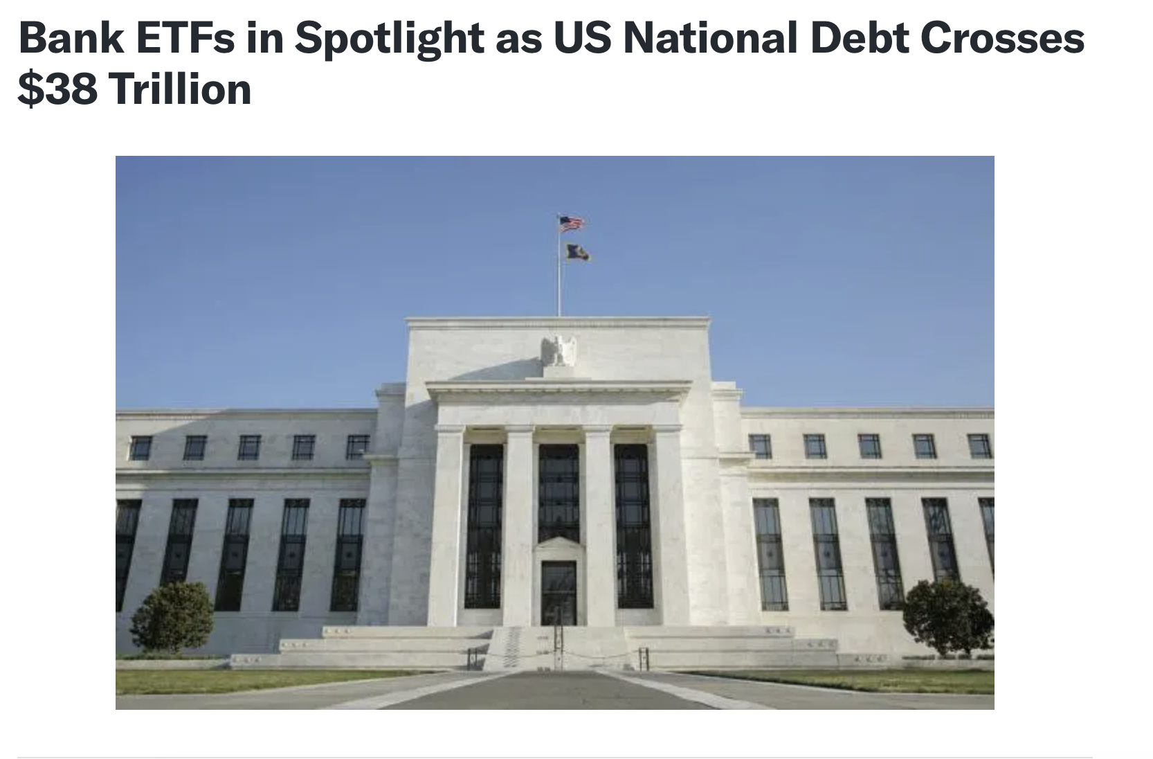 Headline Article From Yahoo Finance: https://finance.yahoo.com/news/bank-etfs-spotlight-us-national-133800524.html
