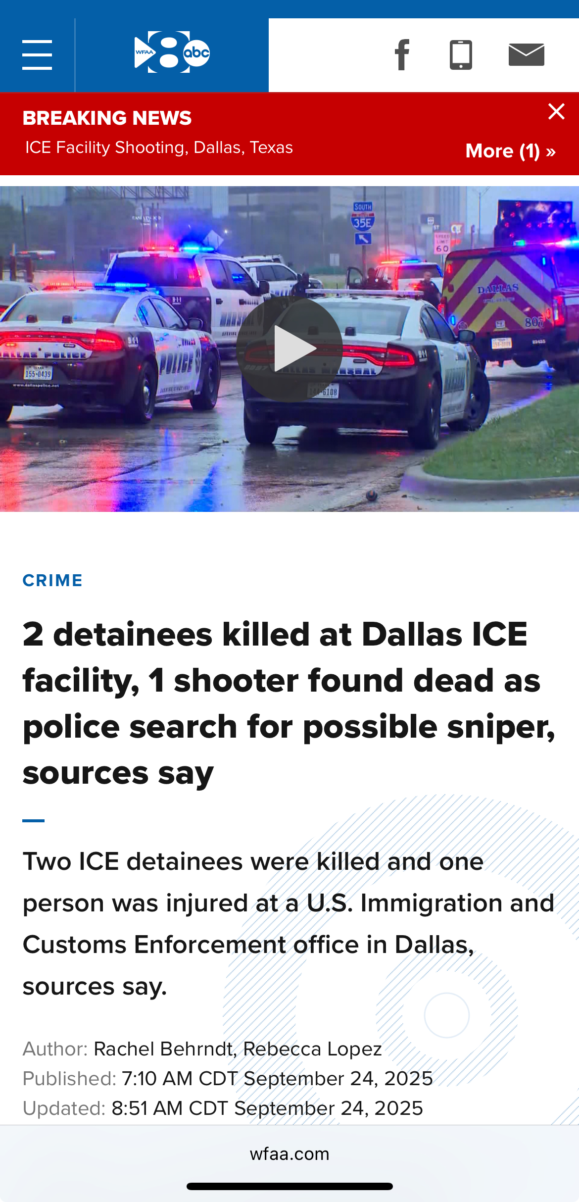 Warning: Prophecy Coming To Pass Shooting At Ice Facility